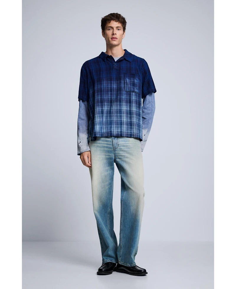 Desigual Men's Checkered Polo T-shirt