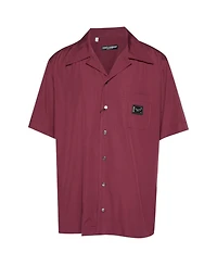 Pre-Owned Dolce & Gabbana Men's Burgundy Cotton Bowling Shirt