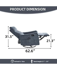 Streamdale Furniture Heat Massage Rocking Swivel Fabric Recliner Chair