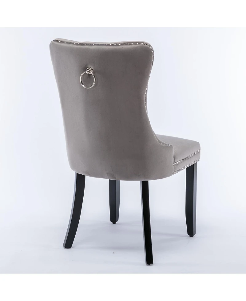 Streamdale Furniture Tufted Velvet Dining Chair with Nailhead Trim