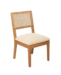 Streamdale Furniture Set of 2 Upholstered Rubber Wood Dining Chairs
