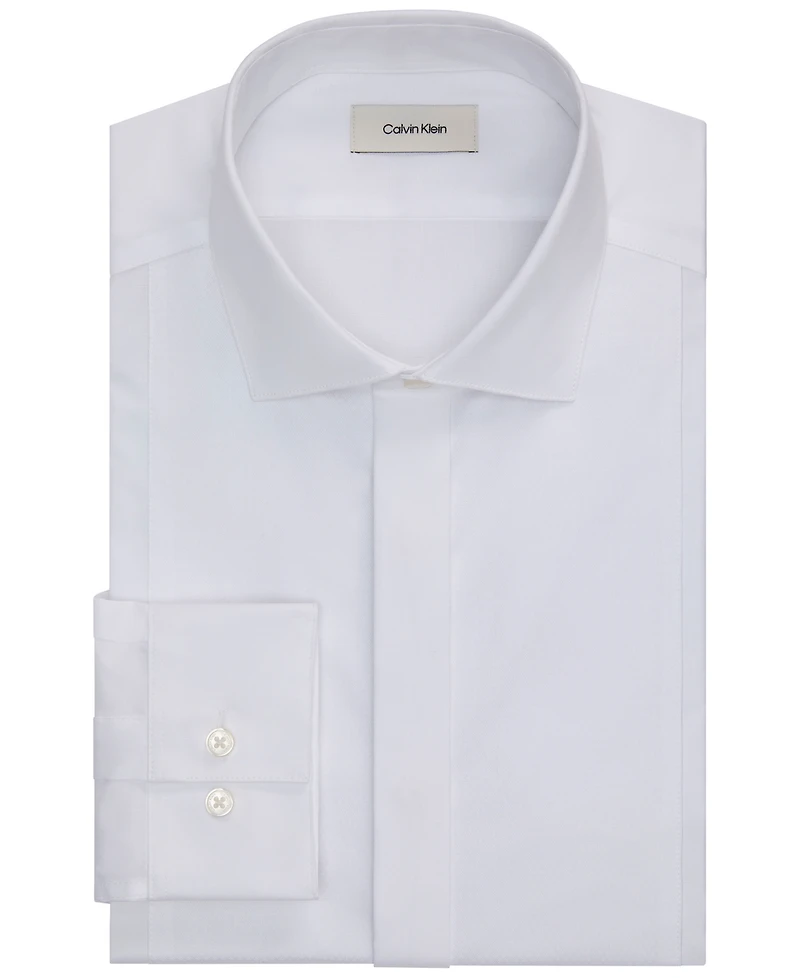 Calvin Klein Men's Tailored Occasion Slim-Fit Stretch Pique Bib Dress Shirt