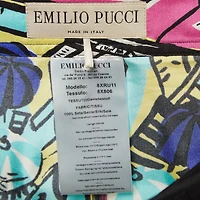 Pre-Owned Emilio Pucci Women's Printed Silk Mid-Rise Shorts, 7" Inseam