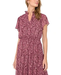 Sam & Jess Women's Short-Sleeve Ruffle Tiered Maxi Dress