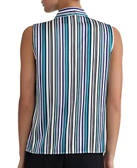 Kasper Women's Printed Tie-Neck Sleeveless Blouse