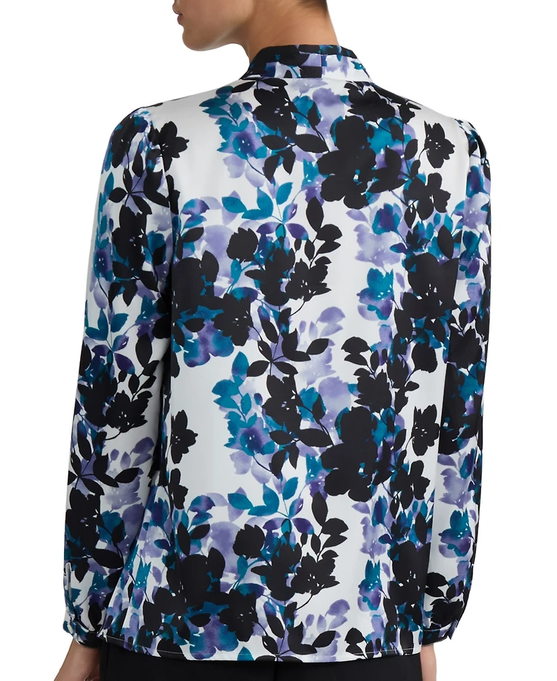 Kasper Women's V-Neck Pleated-Shoulder Blouse