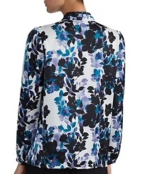 Kasper Women's V-Neck Pleated-Shoulder Blouse