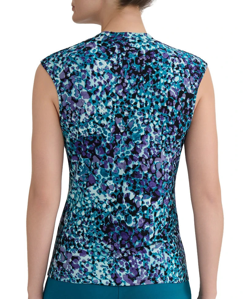 Kasper Women's Square-Neck Cap-Sleeve Top