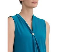 Kasper Women's Tie-Neck Sleeveless Blouse