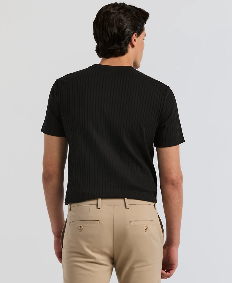 Perry Ellis Men's Rib Knit Crew Neck T-shirt