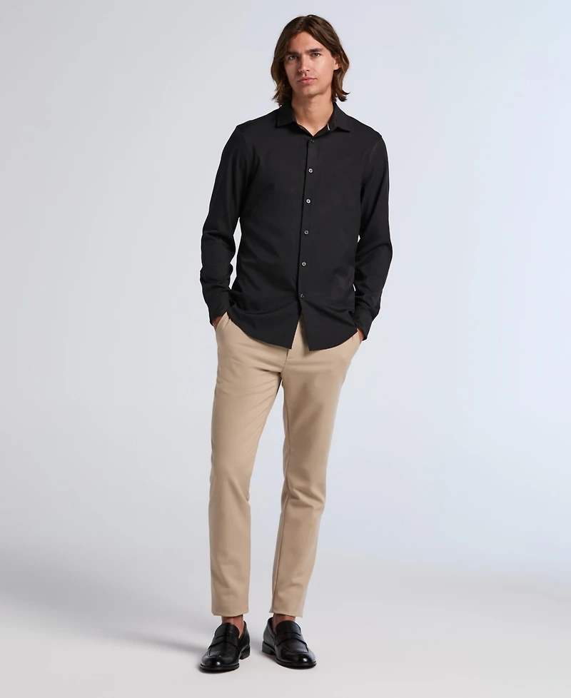 Perry Ellis Men's Slim-Fit Stretch Solid Button-Down Twill Shirt