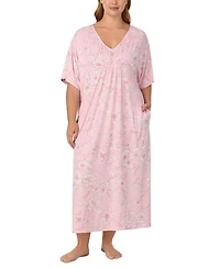 Ellen Tracy Plus V-Neck Long Jersey-Knit Tunic Nightgown