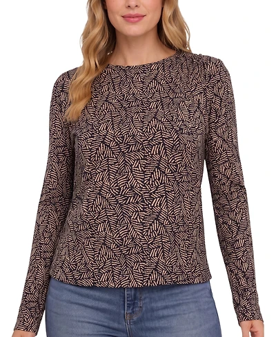 Liverpool Los Angeles Petite Jewel Neck Long-Sleeve T-Shirt
