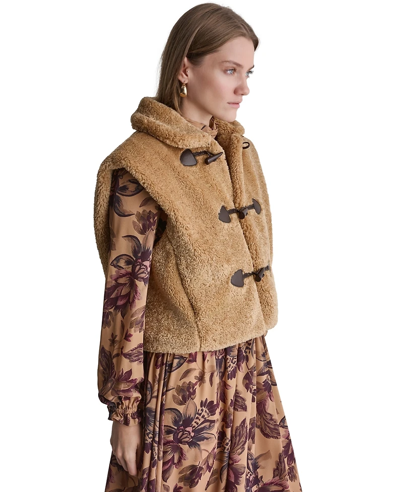Bcbg Women's Faux Fur Toggle Vest