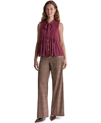 Bcbg Women's Sleeveless Tie-Neck Pleated Blouse
