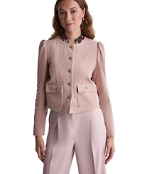 Bcbg Women's Corduroy Puff-Shoulder Collarless Jacket