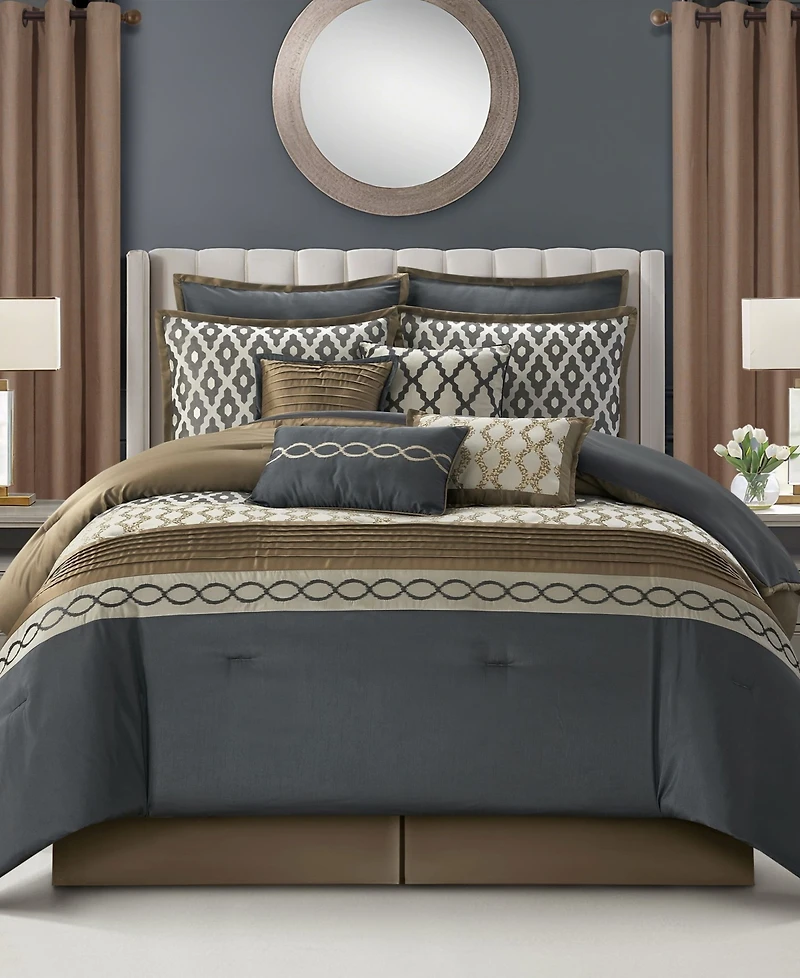 Stratford Park Caval Geometric Patchwork 12-Pc. Comforter Set