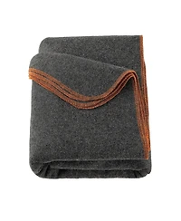 Maxsa Wool Camping Blanket, 80% Wool 20% Polyester Outdoor Throw, Warm Portable Blanket with Stitched Edges, Solid Gray, 59" x 86.6