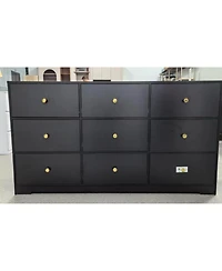 Gaomon Wide Modern Chest Of Drawers, Spacious 9 Drawer Dresser With Round Metal Pull Handles, Functional Storage Cabinet For Bedroom Living Room