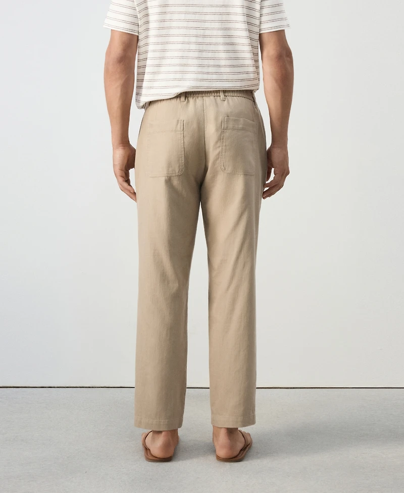 Mango Men's New Now Relaxed-Fit Cotton-Linen Blend Trousers