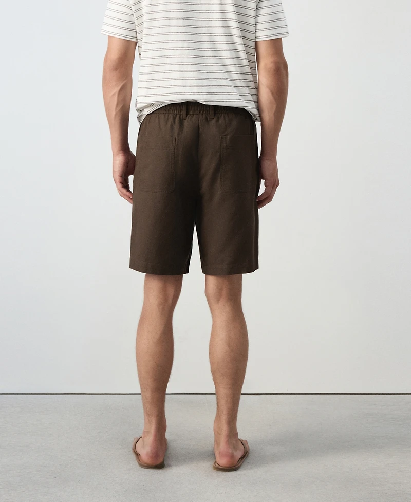 Mango Men's Cotton-Linen Blend Mid-Rise Bermuda Shorts, 8.54" Inseam