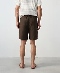 Mango Men's Cotton-Linen Blend Mid-Rise Bermuda Shorts, 8.54" Inseam
