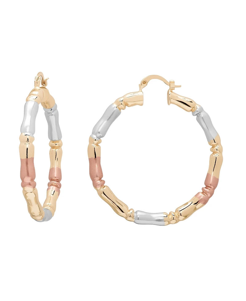 Macy's Tri-Color 50mm Hoop Earrings