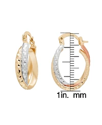Macy's Tri-Color Intertwined Hoop Earrings