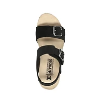Mephisto Women's Lissandra Black Sandalbuck Platform Wedge Sandal