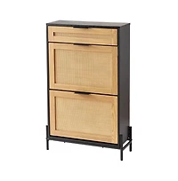 Slickblue Entryway Shoe Cabinet with 2 Flip-Top Drawers and Compact Storage