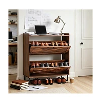 Slickblue 2 Drawer Shoe Storage Cabinet with Two Storage Layers per Drawer