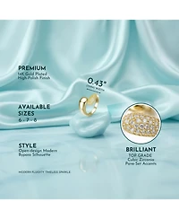 14K Gold Plated with Fine Cubic Zirconia Bypass Ring