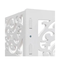 Slickblue 4 Tier Shoe Storage Rack with Decorative Carved Panels