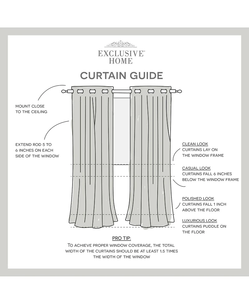 Exclusive Home Loha Linen Grommet Top Window Curtain Panel Pair