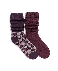 Muk Luks Women's 2 Pair Pack Slouch Heat Retainer Socks