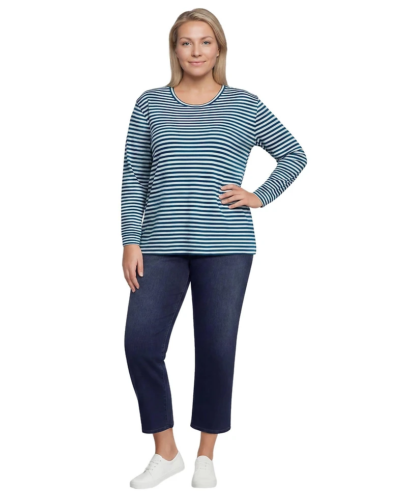 Lands' End Plus Cotton Relaxed Long Sleeve Crew Neck
