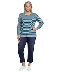 Lands' End Plus Cotton Relaxed Long Sleeve Crew Neck