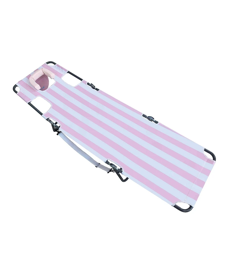 Ostrich The Original Chaise Lounge,Facedown Beach Pool Tanning Chair Pink Stripe