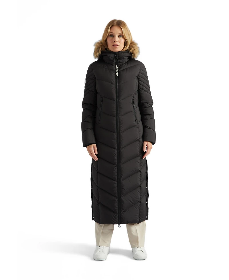 JACK1T Women's High Neck Maxi Puffer Coat