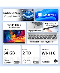 Hp 17.3" Touchscreen Business Ai Laptop, Intel Core 5 120U, Intel Graphics, 64GB DDR4, 512GB Ssd, Wi-Fi 6, Win11 Home, Silver