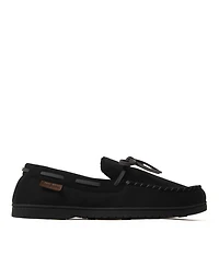 Dearfoams Men's Toby Moccasin Slipper with Tie