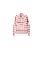 Mango Women's Striped Polo-Neck Sweater