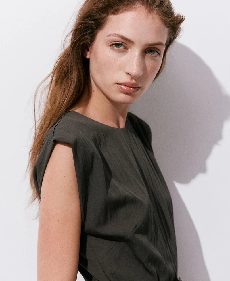 Mango Women's Belted Asymmetrical Dress
