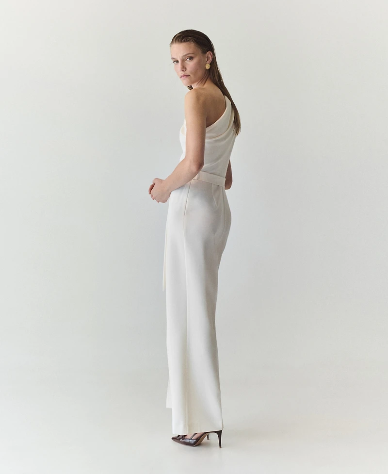 Mango Women's Asymmetric Belt Jumpsuit