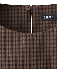 Mango Women's Gingham Check Cottoned Dress