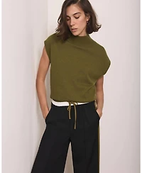 Mint Velvet Women's Mock-Neck Wool-Blend Sleeveless Vest