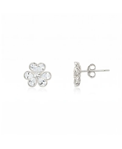 The Lovery Cz Flower Stud Earrings Sterling Silver