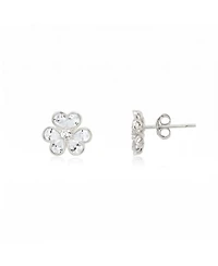 The Lovery Cz Flower Stud Earrings Sterling Silver
