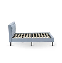 East West Furniture FN11F-1VL0C 2-Piece Platform Full Size Bedroom Set with 1 Mid Century Bed and a Bedroom Nightstand