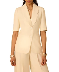 Mint Velvet Women's Scallop Short Sleeve Blazer